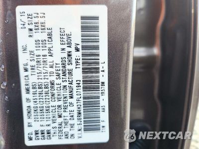 Zdjęcie 13 z 13 samochodu: 2015 HONDA CR-V LX VIN:5J6RM4H37FL071943 - miniatura