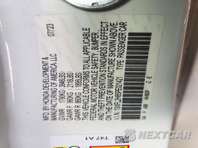 Zdjęcie 12 z 12 samochodu: 2023 HONDA CIVIC SPORT VIN:19XFL2H85PE021421 - miniatura