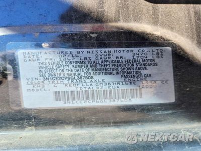 Zdjęcie 12 z 12 samochodu: 2016 NISSAN VERSA NOTE SV VIN:3N1CE2CP6GL387608 - miniatura