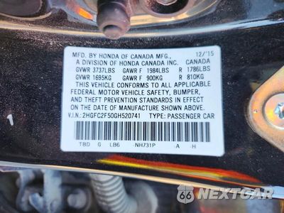 Zdjęcie 12 z 12 samochodu: 2016 HONDA CIVIC LX VIN:2HGFC2F50GH520741 - miniatura