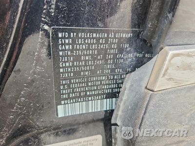 Zdjęcie 13 z 13 samochodu: 2012 VOLKSWAGEN TIGUAN S VIN:WVGAV7AX1CW524877 - miniatura