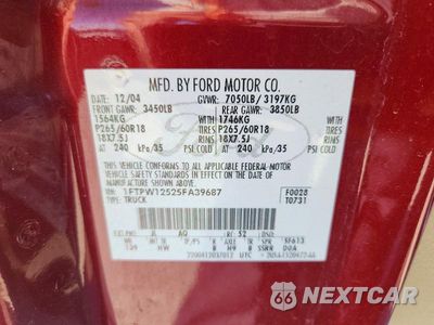 Zdjęcie 12 z 12 samochodu: 2005 FORD F150 SUPERCREW VIN:1FTPW12525FA39687 - miniatura