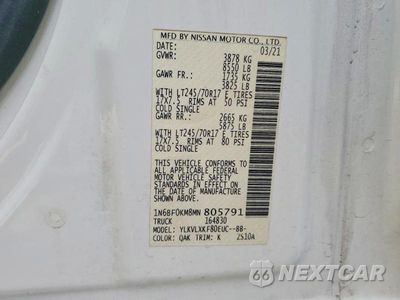 Zdjęcie 13 z 13 samochodu: 2021 NISSAN NV 1500 SV VIN:1N6BF0KM8MN805791 - miniatura