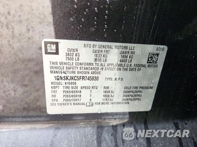 Zdjęcie 13 z 13 samochodu: 2015 CHEVROLET SUBURBAN K1500 LT VIN:1GNSKJKC5FR745838 - miniatura