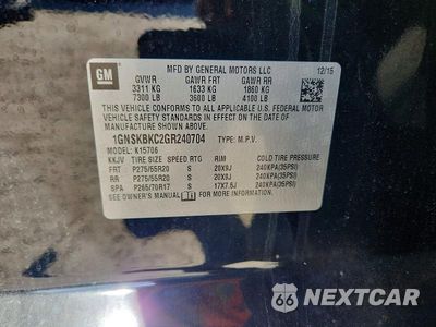 Zdjęcie 13 z 13 samochodu: 2016 CHEVROLET TAHOE K1500 LT VIN:1GNSKBKC2GR240704 - miniatura