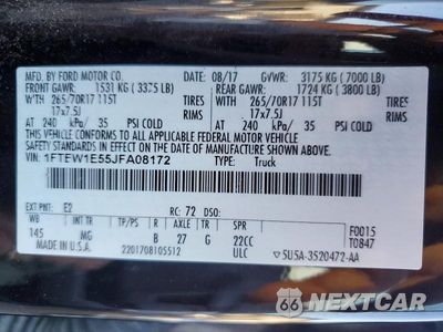 Zdjęcie 12 z 12 samochodu: 2018 FORD F150 SUPERCREW VIN:1FTEW1E55JFA08172 - miniatura