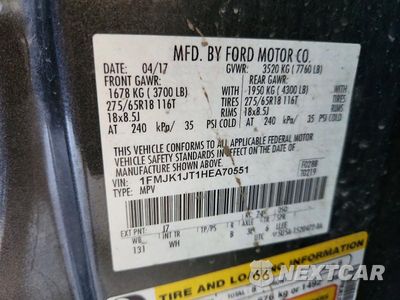 Zdjęcie 14 z 14 samochodu: 2017 FORD EXPEDITION EL XLT VIN:1FMJK1JT1HEA70551 - miniatura