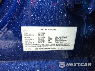 Zdjęcie 13 z 13 samochodu: 2022 TESLA MODEL Y VIN:7SAYGDEE9NF371583 - miniatura
