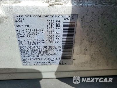 Zdjęcie 14 z 14 samochodu: 2020 NISSAN ROGUE S VIN:5N1AT2MT7LC736413 - miniatura