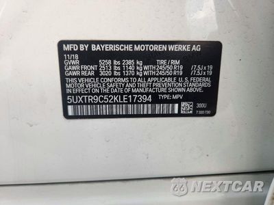 Zdjęcie 13 z 13 samochodu: 2019 BMW X3 XDRIVE30I VIN:5UXTR9C52KLE17394 - miniatura