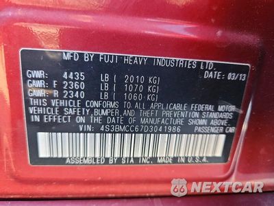 Zdjęcie 12 z 12 samochodu: 2013 SUBARU LEGACY 2.5I PREMIUM VIN:4S3BMCC67D3041986 - miniatura