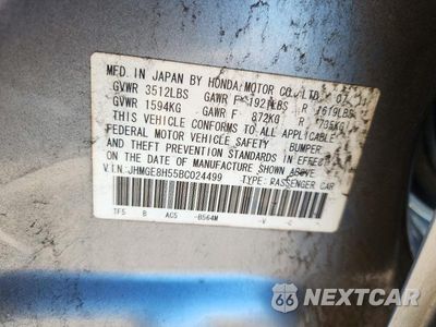 Zdjęcie 12 z 12 samochodu: 2011 HONDA FIT SPORT VIN:JHMGE8H55BC024499 - miniatura