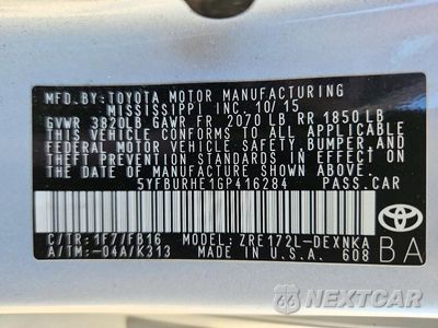 Zdjęcie 12 z 12 samochodu: 2016 TOYOTA COROLLA LE VIN:5YFBURHE1GP416284 - miniatura