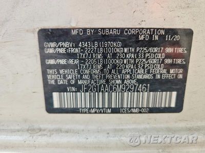Zdjęcie 14 z 14 samochodu: 2021 SUBARU CROSSTREK VIN:JF2GTAAC6M9297461 - miniatura