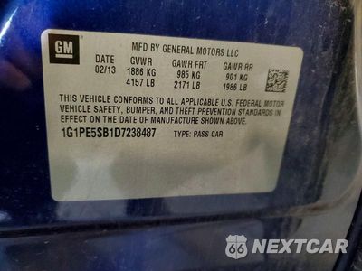 Zdjęcie 12 z 12 samochodu: 2013 CHEVROLET CRUZE LT VIN:1G1PE5SB1D7238487 - miniatura