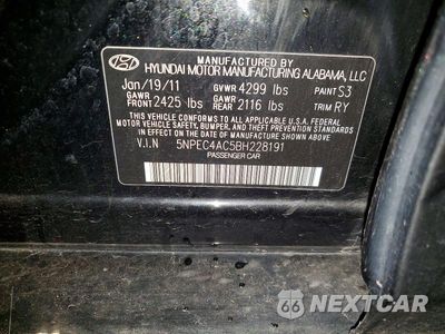 Zdjęcie 12 z 12 samochodu: 2011 HYUNDAI SONATA LIMITED VIN:5NPEC4AC5BH228191 - miniatura