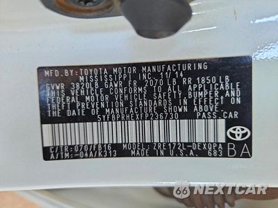 Zdjęcie 12 z 12 samochodu: 2015 TOYOTA COROLLA LE ECO VIN:5YFBPRHEXFP236730 - miniatura