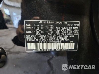 Zdjęcie 12 z 12 samochodu: 2024 SUBARU OUTBACK WILDERNESS VIN:4S4BTGUD8R3231578 - miniatura