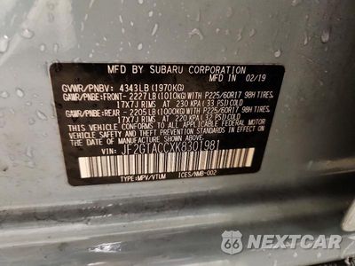 Zdjęcie 13 z 13 samochodu: 2019 SUBARU CROSSTREK PREMIUM VIN:JF2GTACCXK8301981 - miniatura