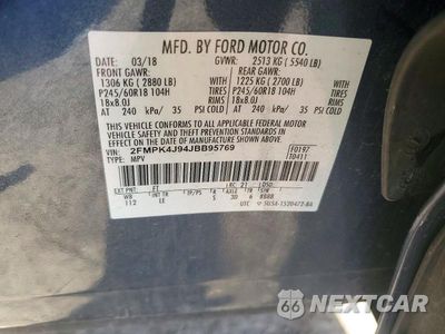 Zdjęcie 13 z 13 samochodu: 2018 FORD EDGE SEL VIN:2FMPK4J94JBB95769 - miniatura