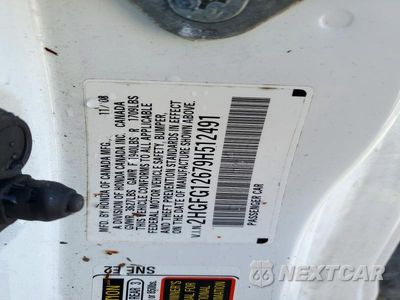 Zdjęcie 12 z 12 samochodu: 2009 HONDA CIVIC LX VIN:2HGFG12679H512491 - miniatura