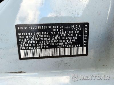 Zdjęcie 12 z 12 samochodu: 2025 VOLKSWAGEN JETTA GLI AUTOBAHN VIN:3VW1T7BU5SM047073 - miniatura