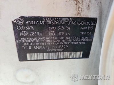 Zdjęcie 13 z 13 samochodu: 2017 HYUNDAI ELANTRA SE VIN:5NPD74LF9HH153916 - miniatura
