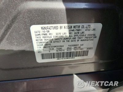 Zdjęcie 12 z 12 samochodu: 2009 INFINITI G37 SEDAN BASE VIN:JNKCV61E09M302842 - miniatura