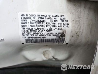 Zdjęcie 12 z 12 samochodu: 2008 ACURA MDX TECHNOLOGY VIN:2HNYD28318H531274 - miniatura
