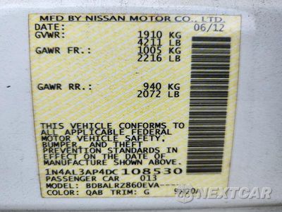 Zdjęcie 13 z 13 samochodu: 2013 NISSAN ALTIMA 2.5 VIN:1N4AL3AP4DC108530 - miniatura