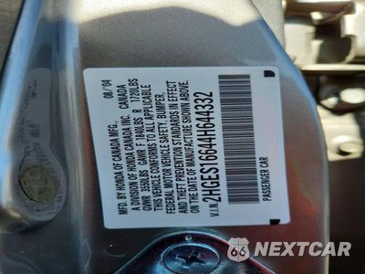 Zdjęcie 12 z 12 samochodu: 2004 HONDA CIVIC LX VIN:2HGES16644H644332 - miniatura
