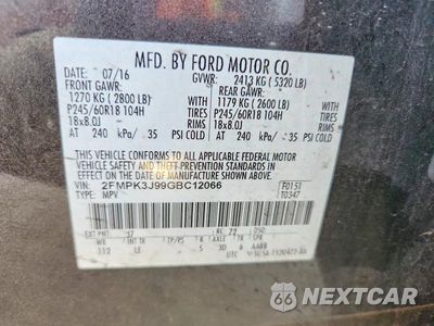 Zdjęcie 13 z 13 samochodu: 2016 FORD EDGE SEL VIN:2FMPK3J99GBC12066 - miniatura