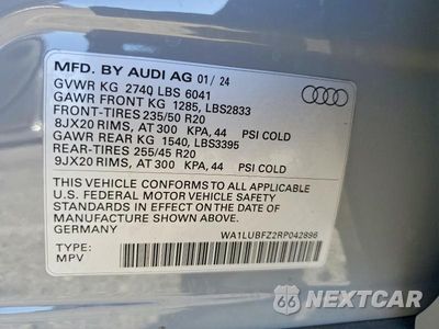 Zdjęcie 14 z 14 samochodu: 2024 AUDI Q4 E-TRON PREMIUM PLUS VIN:WA1LUBFZ2RP042896 - miniatura