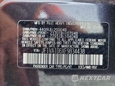 Zdjęcie 12 z 12 samochodu: 2015 SUBARU WRX PREMIUM VIN:JF1VA1D6XF9834438 - miniatura