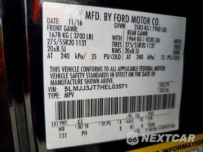 Zdjęcie 13 z 13 samochodu: 2017 LINCOLN NAVIGATOR L SELECT VIN:5LMJJ3JT7HEL03571 - miniatura