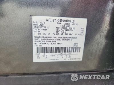 Zdjęcie 13 z 13 samochodu: 2018 FORD EXPLORER SPORT VIN:1FM5K8GT5JGC85104 - miniatura