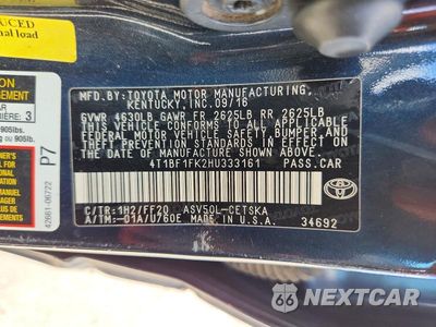 Zdjęcie 12 z 12 samochodu: 2017 TOYOTA CAMRY SE VIN:4T1BF1FK2HU333161 - miniatura