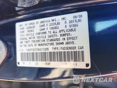 Zdjęcie 12 z 12 samochodu: 2009 HONDA ACCORD LX VIN:1HGCP26379A011205 - miniatura
