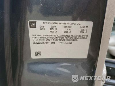 Zdjęcie 12 z 12 samochodu: 2011 CHEVROLET IMPALA LT VIN:2G1WG5EK2B1113350 - miniatura