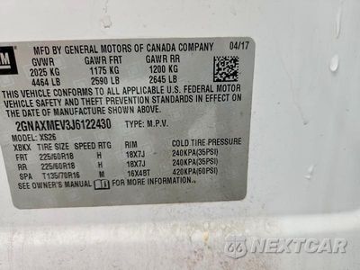 Zdjęcie 13 z 13 samochodu: 2018 CHEVROLET EQUINOX PREMIER VIN:2GNAXMEV3J6122430 - miniatura