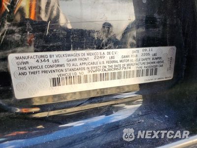 Zdjęcie 12 z 12 samochodu: 2012 VOLKSWAGEN JETTA S VIN:3VWPP7AJ8CM627974 - miniatura