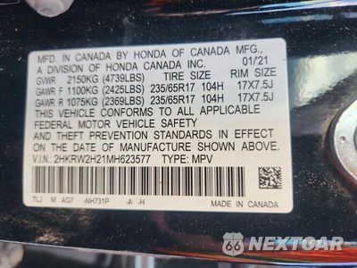Zdjęcie 14 z 14 samochodu: 2021 HONDA CR-V LX VIN:2HKRW2H21MH623577 - miniatura