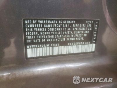 Zdjęcie 12 z 12 samochodu: 2018 VOLKSWAGEN GOLF R VIN:WVWVF7AU0JW167665 - miniatura