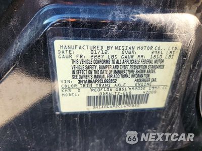 Zdjęcie 12 z 12 samochodu: 2012 NISSAN SENTRA 2.0 VIN:3N1AB6AP2CL692852 - miniatura