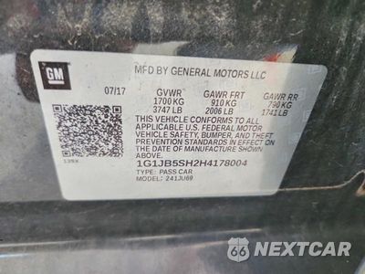 Zdjęcie 12 z 12 samochodu: 2017 CHEVROLET SONIC LS VIN:1G1JB5SH2H4178004 - miniatura
