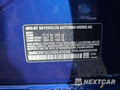 Zdjęcie 10 z 10 samochodu: 2024 BMW 330XE VIN:3MW39FS02R8E40594 - miniatura