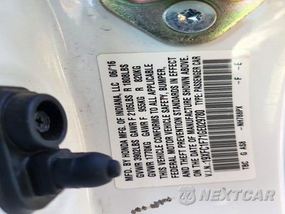 Zdjęcie 13 z 13 samochodu: 2016 HONDA CIVIC EXL VIN:19XFC1F71GE029780 - miniatura
