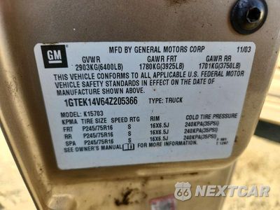 Zdjęcie 14 z 14 samochodu: 2004 GMC NEW SIERRA K1500 VIN:1GTEK14V64Z205366 - miniatura