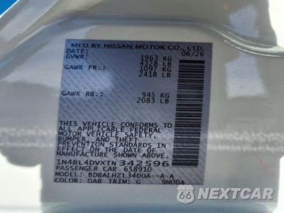 Zdjęcie 12 z 12 samochodu: 2026 NISSAN ALTIMA SV VIN:1N4BL4DVXTN342596 - miniatura