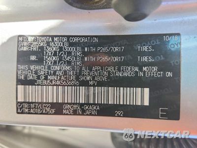 Zdjęcie 14 z 14 samochodu: 2019 TOYOTA 4RUNNER TRD OFF-ROAD PREMIUM VIN:JTEBU5JR4K5636896 - miniatura